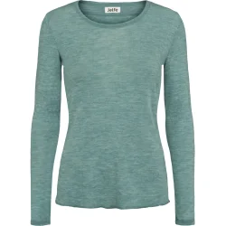 Jalfe uld eyelet shirt 563 aqua meleret