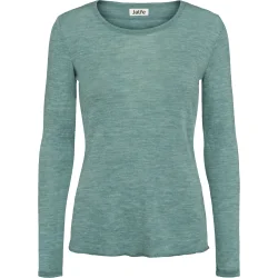 Jalfe uld eyelet shirt 563 aqua meleret