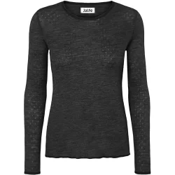 Jalfe uld eyelet shirt 531  koks gr meleret