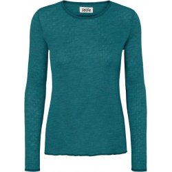 Jalfe uld eyelet shirt 545 turquoise meleret