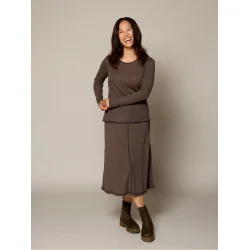 Jalfe uld eyelet shirt 532 brun meleret