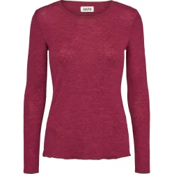 Jalfe uld eyelet shirt 551 kirsch meleret