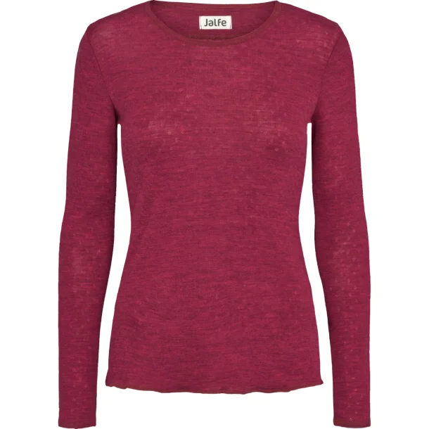 Jalfe uld eyelet shirt 551 kirsch meleret