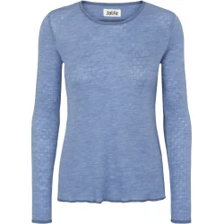 Jalfe uld eyelet shirt 560 lysebl meleret