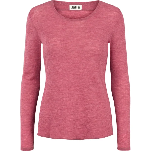 Jalfe uld eyelet shirt 564 pink grape meleret