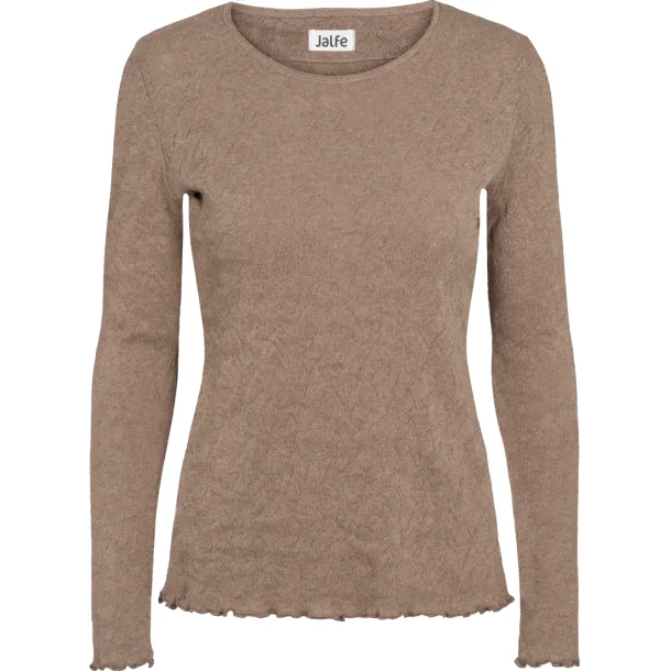 Jalfe shirt  jacquard kologisk bomuld taupe melange