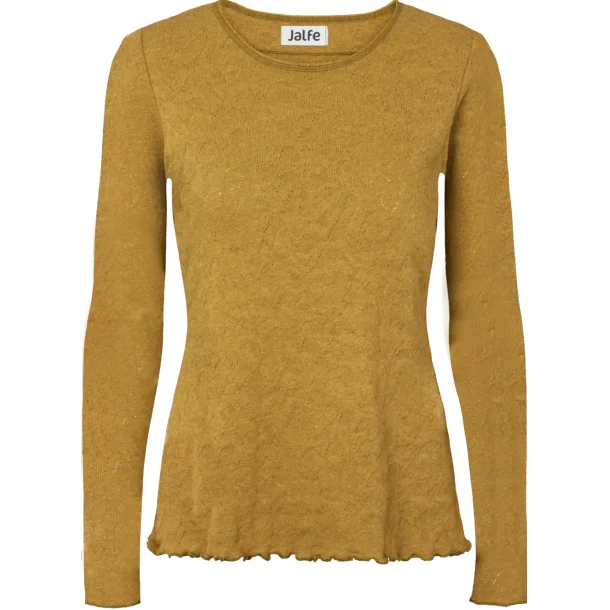 Jalfe shirt  jacquard kologisk bomuld curry melange