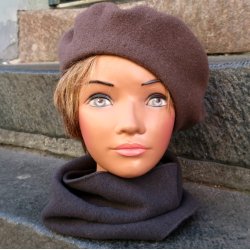 Kopka Uld Beret  UHB8 schlamm / grbrun