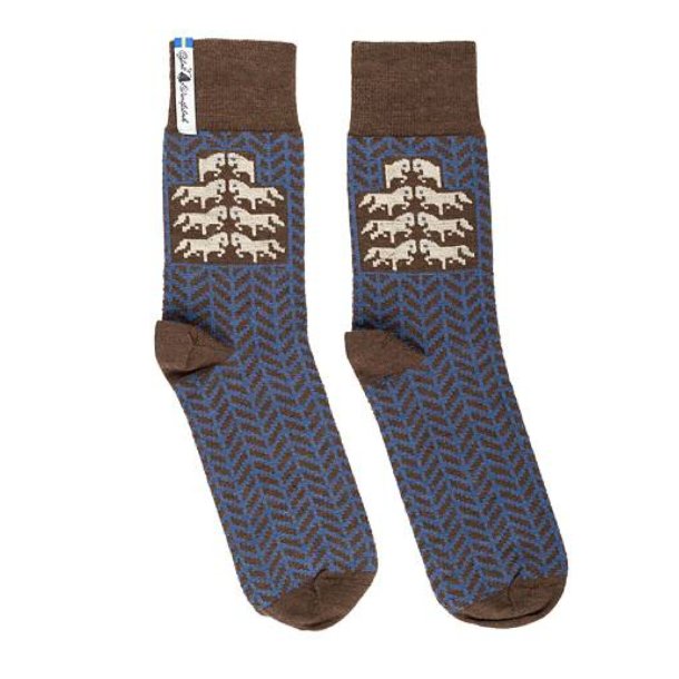 Ojbro Gotland Brown uldsokker