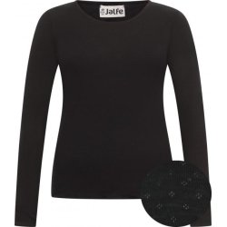 Jalfe uld eyelet shirt 112 sort